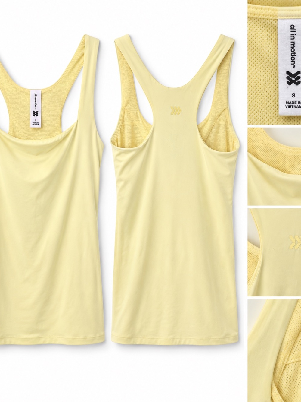 all in motion Pale Yellow Racerback Performance Tank